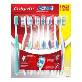 Cepillo dental colgate 360° visible white con 7 + 1 pzas