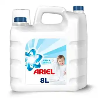 Detergente líquido ariel concentrado free and gentle 8 l