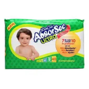 Kleenbebé absorsec pañal grande paquete de 40 pz
