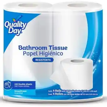 Soriana Súper Papel higiénico quality day 4 rollos 240 hojas dobles oferta