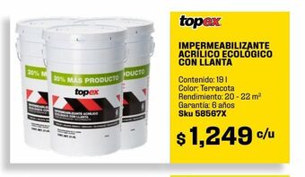 Sodimac Homecenter Impermeabilizante topex llanta 6 años rojo 21.6 l oferta