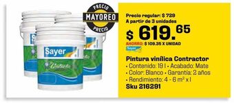 Sodimac Homecenter Base pintura vinílica contractor 19 l base blanca oferta