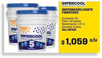 Sodimac Homecenter Impermeabilizante impercool fibratado 5 años terracota 19 l oferta