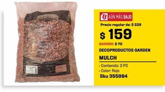 Sodimac Homecenter Mulch madera rojo 2 pies cúbicos oferta