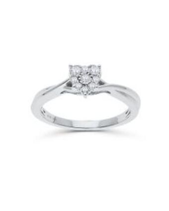 Joyerías Bizzarro Anillo de oro blanco 14k con 15pts de diamante oferta