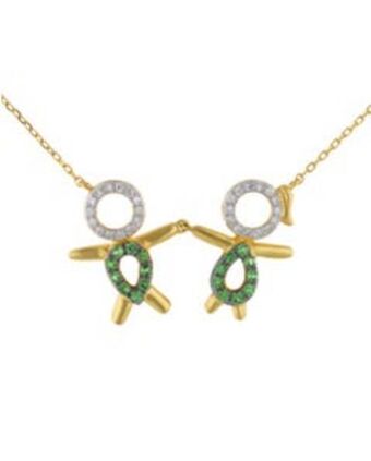 Joyerías Bizzarro Collar de oro con diamante y tsavorite oferta