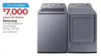 Costco Samsung Combo Lavadora y Secadora 22kg / 24kg oferta