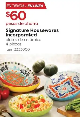 Costco Signature Housewares Incorporated platos de Cerámica 4 piezas oferta