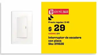 Sodimac Homecenter Interruptor de Escalera con Placa oferta