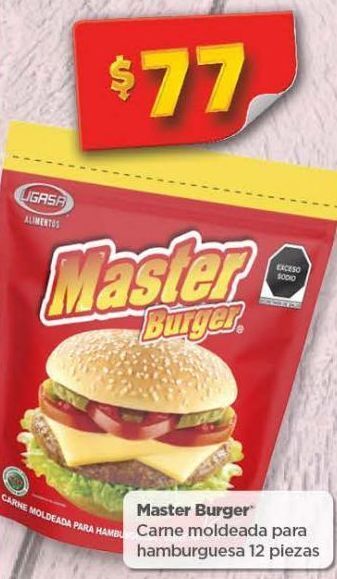 Bodega Aurrerá Carne moldeada para hamburguesa 12 piezas master burger oferta