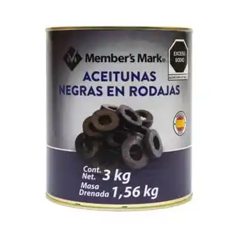 Sam's Club Aceituna negra member's mark en rodajas 3 kg oferta