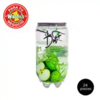 Mayoreo dot agua gasificada de manzana verde, 24 piezas 350 ml cada una.