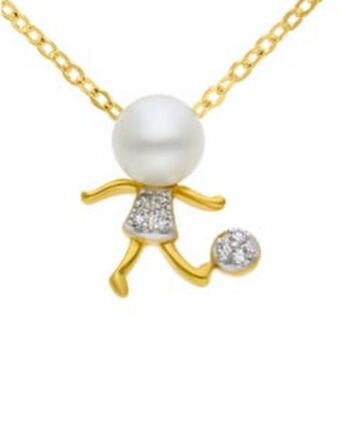 Joyerías Bizzarro Collar de oro con diamantes y perla oferta