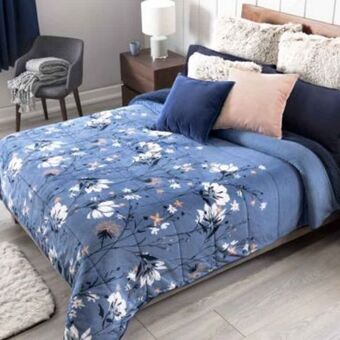 Muebles Dico Cobertor matrimonial artico tejido azul oferta
