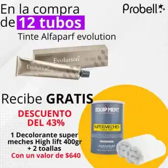 Probell Tinte alfaparf evolution+ peróxido 90 ml oferta