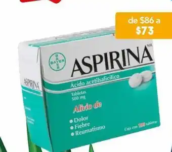 Farmacia San Pablo Aspirina 100 tableta caja ácido acetilsalicílico 500 mg oferta