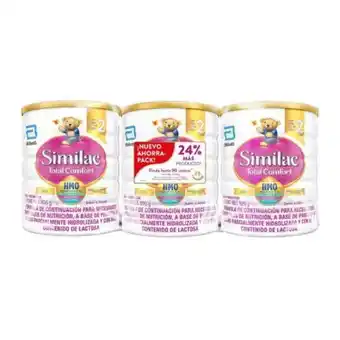 Fórmula de continuación similac total comfort etapa 2 con 3 latas de 820 gr c/u