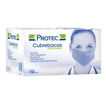 Cubrebocas desechables protec hipoalergénicos 150 pzas