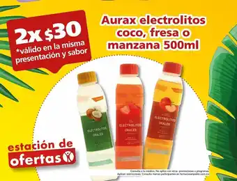 Farmacia San Pablo Aurax electrolitos coco, fresa o manzana 500ml x 2un oferta