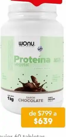 Farmacia San Pablo Wonu proteína vegetal + colágeno marino en polvo sabor chocolate oferta