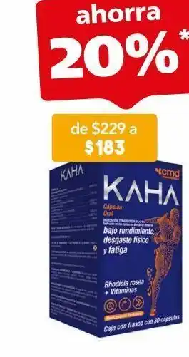 Farmacia San Pablo Kaha medicamento herbolario rhodiola rosea + vitaminas oferta