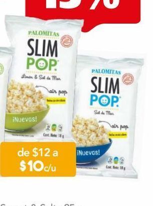 Slim pop limón y sal palomitas hechas con aire caliente