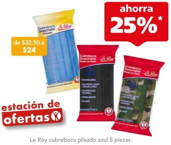 Farmacia San Pablo Le Roy Cubreboca Plisado Azul 5 Piezas oferta