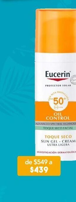 Eucerin oil control gel-creme toque seco protector solar fps50 facial 50 ml