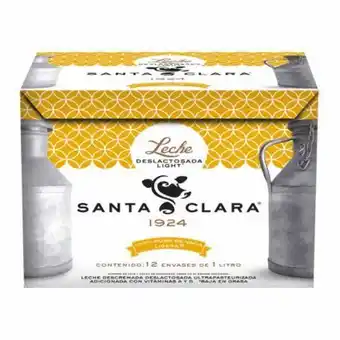 Leche santa clara deslactosada light 12 pzas de 1 l