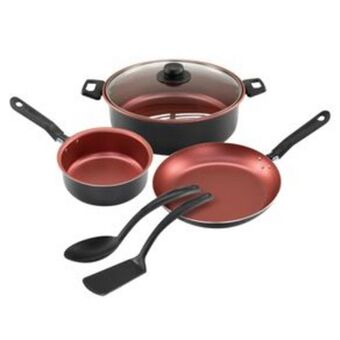 El Bodegón Batería de cocina ekco redstick de 6 piezas hecha de aluminio color negro con antiadhrente duraflon® oferta