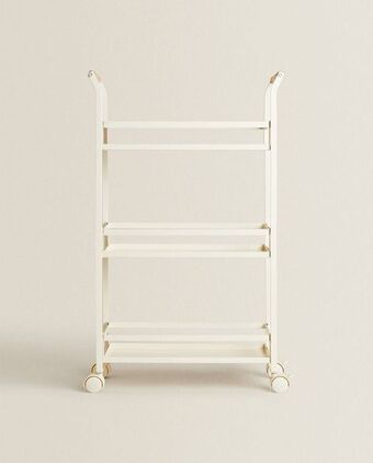 ZARA HOME Carrito ruedas metal asas madera oferta