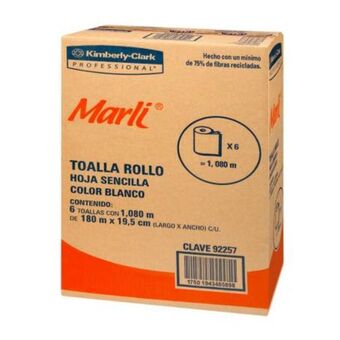 Toallas de papel kimberly-clark marli 6 rollos de 180 m c/u