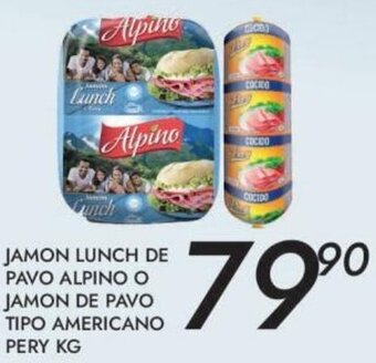 Alsuper Jamon Lunch de Pavo Alpino O Jamon de Pavo Tipo Americano Pery oferta