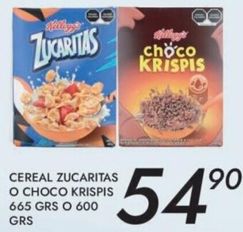 Alsuper Cereal Zucaritas O Choco Krispis 665g o 600g oferta