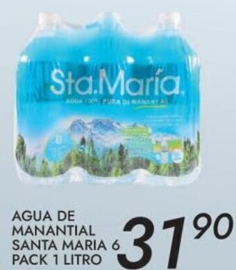 Alsuper Agua de Manantial Santa Maria 6 Pack 1L oferta