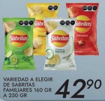 Variedad a Elegir de Sabritas Familiares 160g A 250g
