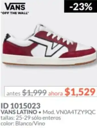 Price Shoes Vans Latino 25-29 oferta