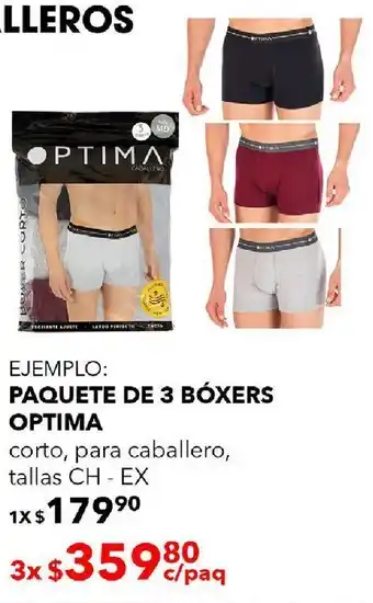 Paquete de 3 bóxer optima