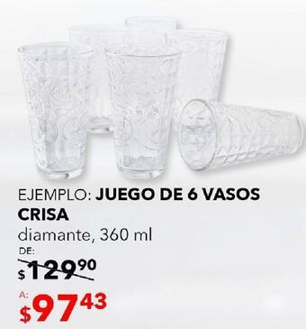 Juego de 6 vasos crisa