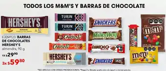 Barras de chocolates hershey's