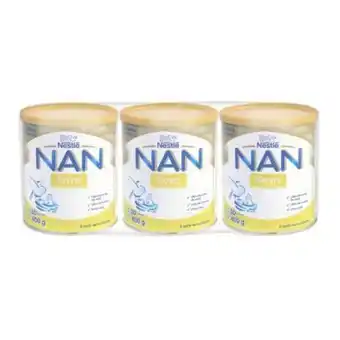 Fórmula infantil nan soya con 3 latas de 400 g c/u