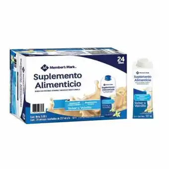 Suplemento alimenticio member's mark sabor vainilla 24 pzas de 237 ml c/u