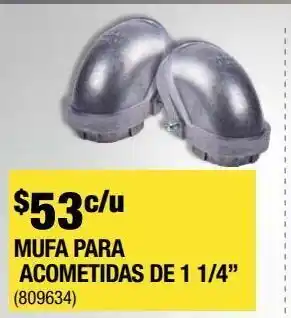 Mufa para acometidas de 1 1/4 de pulgadas plata