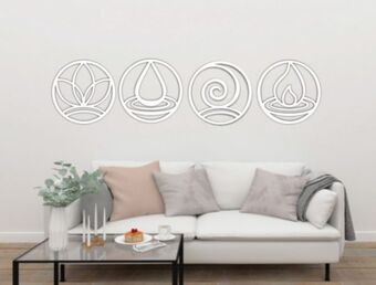 Muebles Dico Set de 4 figuras decorativas para pared elementos blanco oferta