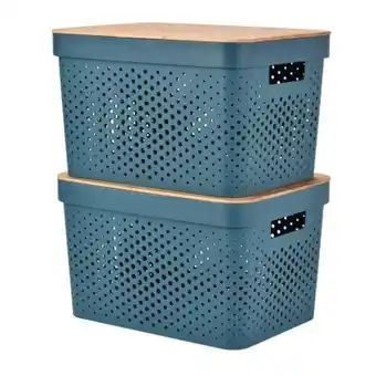 Sam's Club Cajas con tapa member's mark azul 2 pzas oferta
