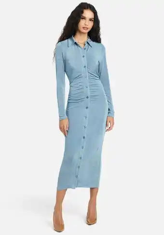 Bebe Shirred polo midi dress oferta