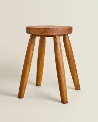 ZARA HOME Taburete teca grande oferta