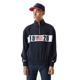 Sudadera new era colour block frech terry brushed back fleece navy