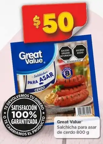 Bodega Aurrerá Salchicha para asar de cerdo 800g great value oferta
