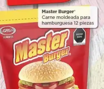 Bodega Aurrerá Carne moldeada para hamburguesa 12 piezas master burger oferta